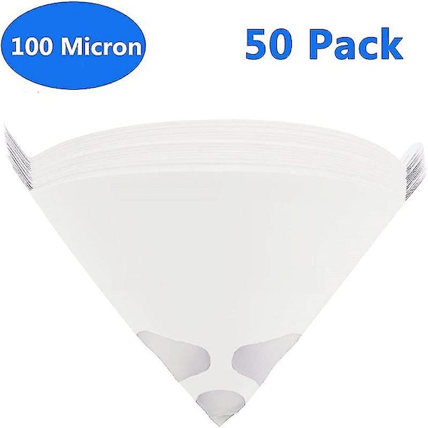 50 st Färg Blandnings Papper Tratt Färgfilter Skärm Färgfilter 100 Mesh Nylon Skärm Färgfilter Kon A