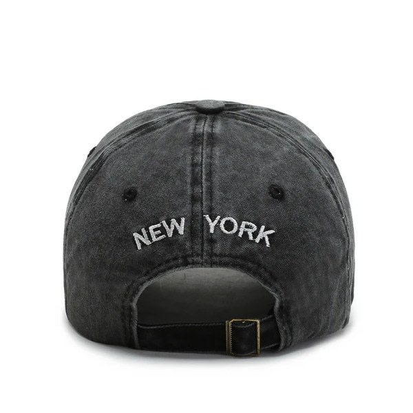 Pesty Washed Cotton Cap Miehille Kevät Kesä NEW YORK Retro Kirje Kirjonta Snapback Caps Naisille Pehmeä Top Trucker Isän Hatut Brown