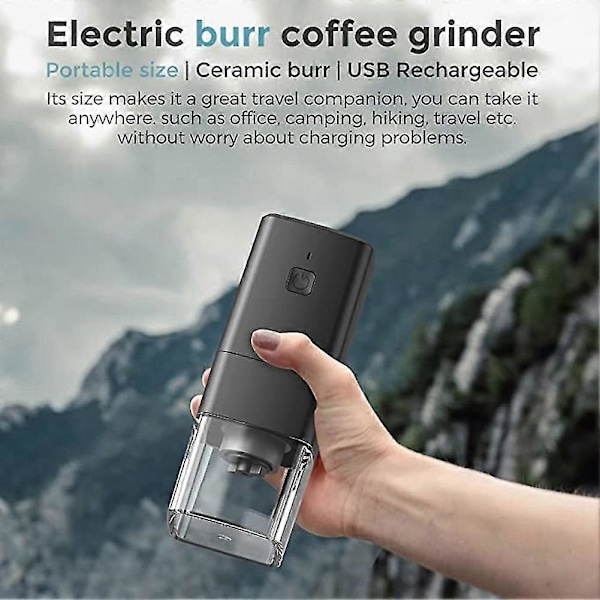 Uppgraderad Portabel Kaffekvarn - Liten Elektrisk Kaffebönskvarn 1300MAh Uppladdningsbar Espressokvarn, A