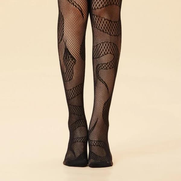 Sexy Fishnet Strømper til Kvinder med Ond Slange Jacquard Mønster Anime Strømper