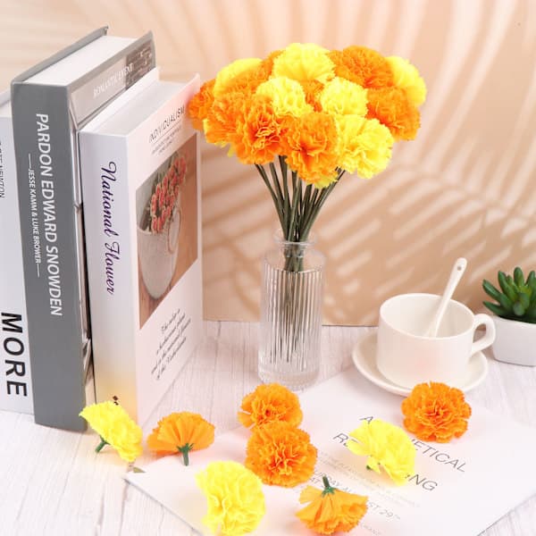 Kunstige Marigold Blomsterhoder 60 blomster