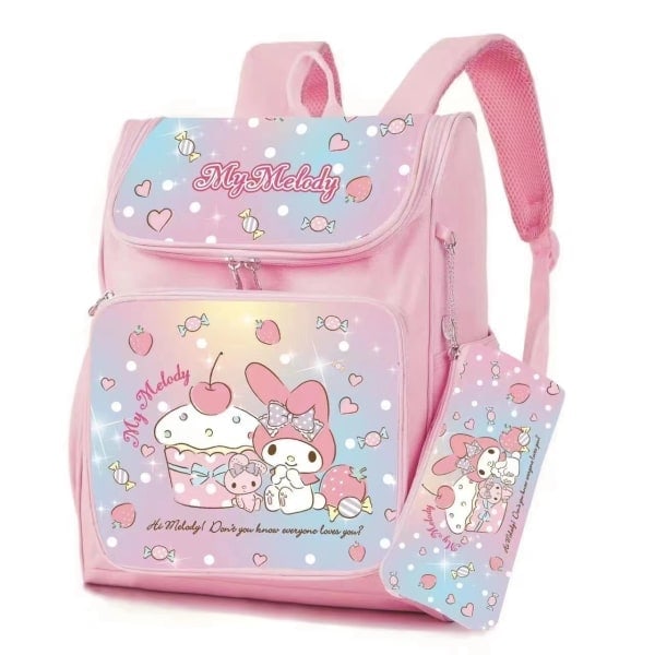 Ny Sanrio-serie tecknad studentryggsäck Kitty Kuromi anime student Skrivmaterial stor skolväska med väska 30*1*38cm - Perfekt 4 30*14*38cm 4 4