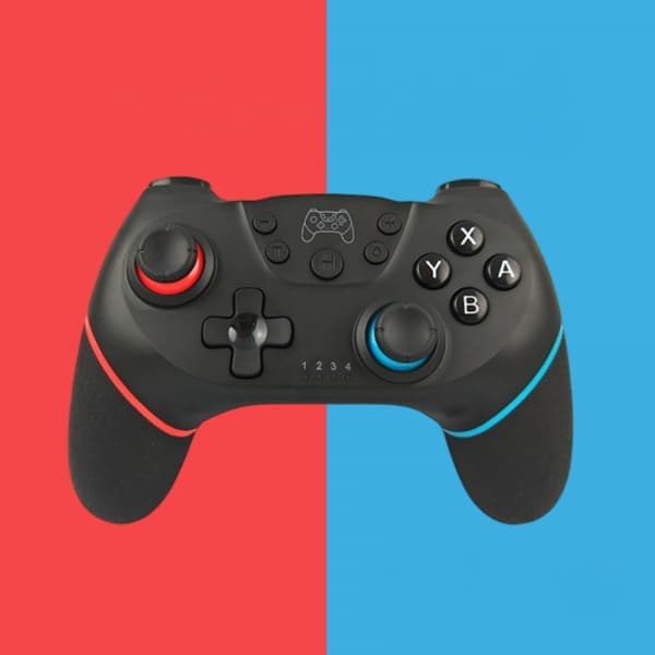 Switch-kontroller for Nintendo Switch, Switch Pro-kontroller for trådløs Switch-kontroller med dobbel vibrasjon og gyroskop (rød+blå)