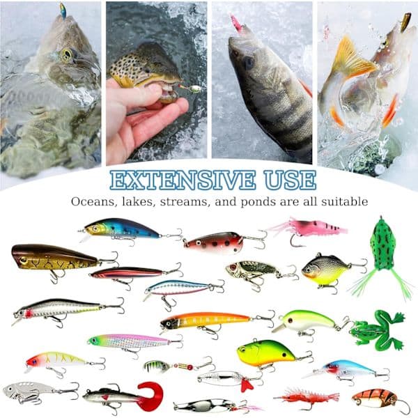 Fiskekalender 2025, 24-dagers nedtelling med fiskesluk/tilbehørssett (voksne)