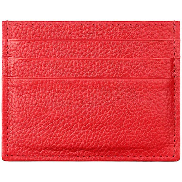 Blocking äkta läder unisex slim kreditkort fodral hållare betalkort plånbok ärm Red