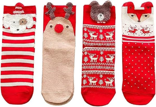 4-pakning damesokker til jul, julepynt til hjemmet