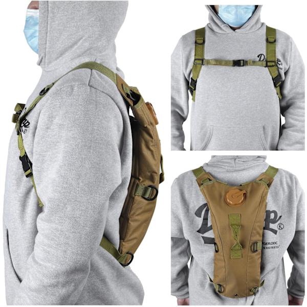 Lättviktsryggsäck för vätska med 3L vattenbehållare, unisex löpningsryggsäck för mountainbike, cykling och vandring Khaki