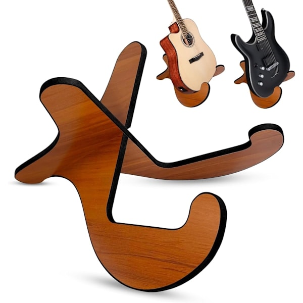 Gitarrställ, gitarrställ i trä, golvgitarrställ, ukulele-ställ i trä, portabelt och avtagbart för mandolin, banjo och violin
