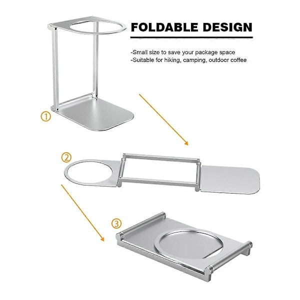 Vikbar Kaffefilterhållare Pour Over Droppställ Aluminium Espresso Kaffemaskin Stödställ Kaffefilterställ