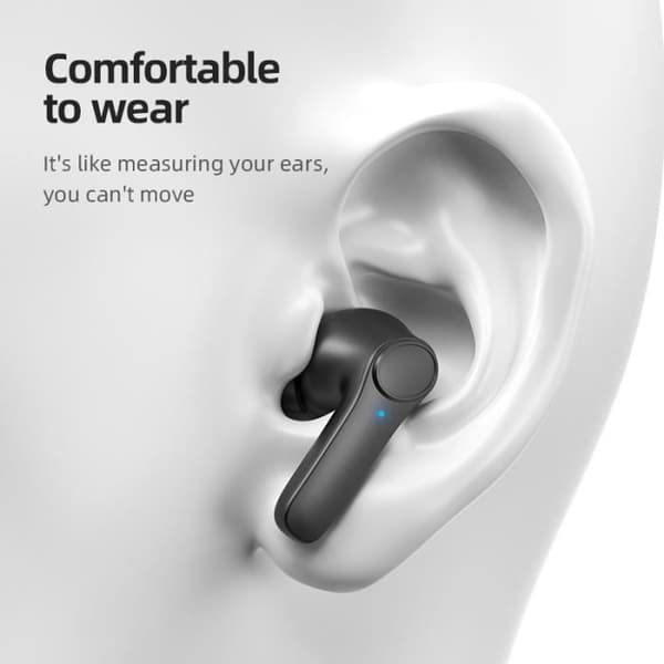 Trådløse Bluetooth 5.0 TWS-ørepropper, svarte, med berøringskontroll, IPX6-vanntette