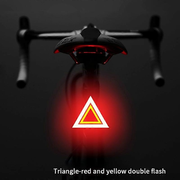 Ny Hjärtformad LED Cykellampa USB Uppladdningsbar Baklampa Vattentät MTB Triangle