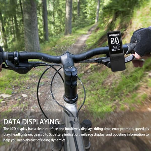 SW102 Vattentät LCD-display för elcykel, kontrollpanel för Bafang BBS01, BBS02 och BBSHD mittmotor