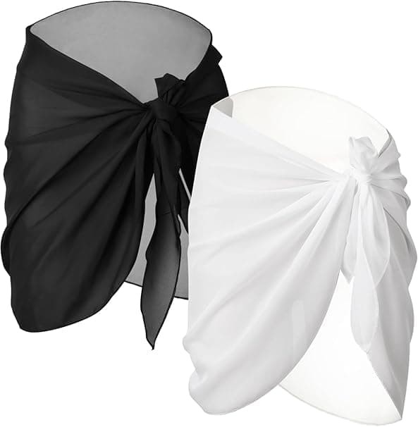 2-delt strand sarong til kvinder, chiffon badedragt nederdel