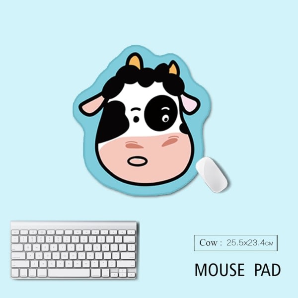 Cow Pad Söpö toimistohiirimatto Sarjakuvasuunnittelu kannettavalle tietokoneelle Kawaii Cat Desk -tarvikkeet (sininen lehmä)