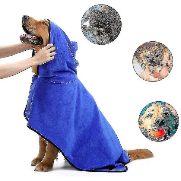 Husdjurshandduk Hundbadrock Mjuk Superabsorberande hundtorkning i mikrofiber