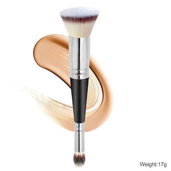 Smink Concealer Två I Ett Dubbelhuvud Sminkborste Platt Huvudborste B