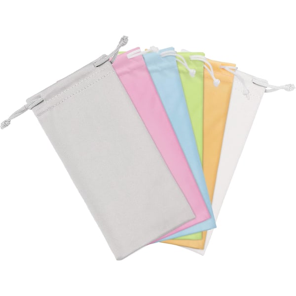 Mikrofiber Mjuk Solglasögonfodral Väska 6-Pack, Gadget Rengöring och Förvaringsväska i Glasögonfodral Väska Multicolour-a