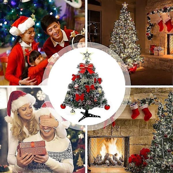Mini kunstig juletre borddekorasjon med LED-lys BD-Glad