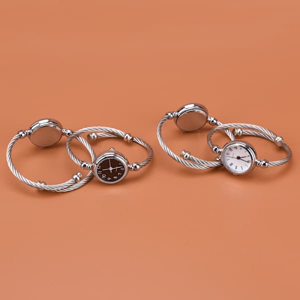 1 stk. sølv armbåndsure dame mode armbånd quartz ur s D one size D