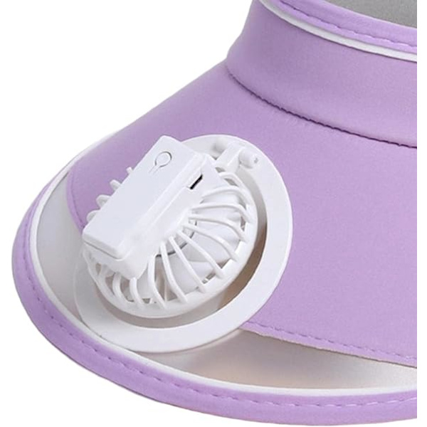 Solskydd keps med fläkt Fläkt keps Solskydd fläkt keps Solskydd keps med fläkt för flickor, pojkar, resor camping fiske sport Purple