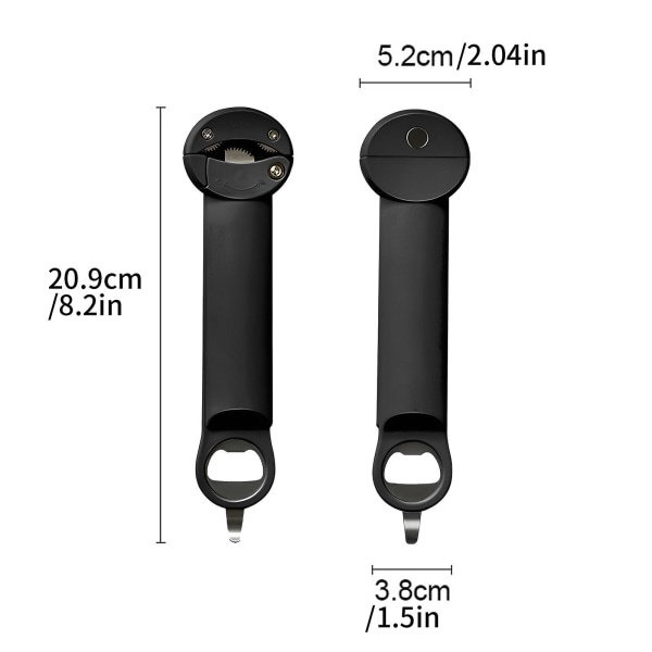 Retractable pullon avaaja säädettävä monitoiminen ruostumaton teräs tölkinavaaja seinälle kiinnitettävä pullonavaaja musta Black