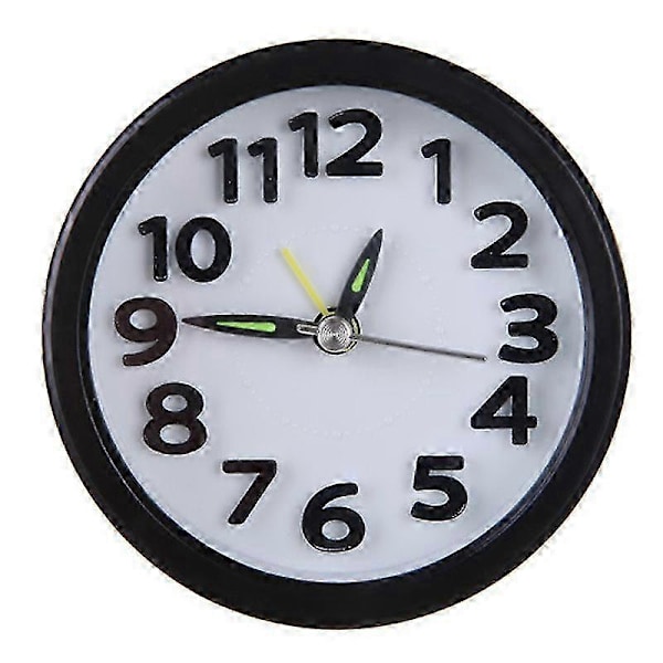 Quartz Vekkerklokke Uten Tikk Snooze Stille Små Nattbordsklokker Round Black