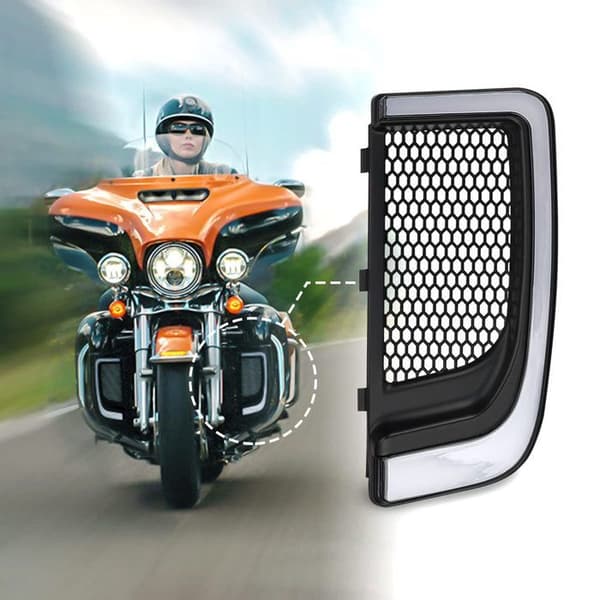 LED Motorcykel Blinklys Tracer-lys, Trafiklys, Blinklys, Kåbe-nederste gitre til Touring, Street, Road, Glide A