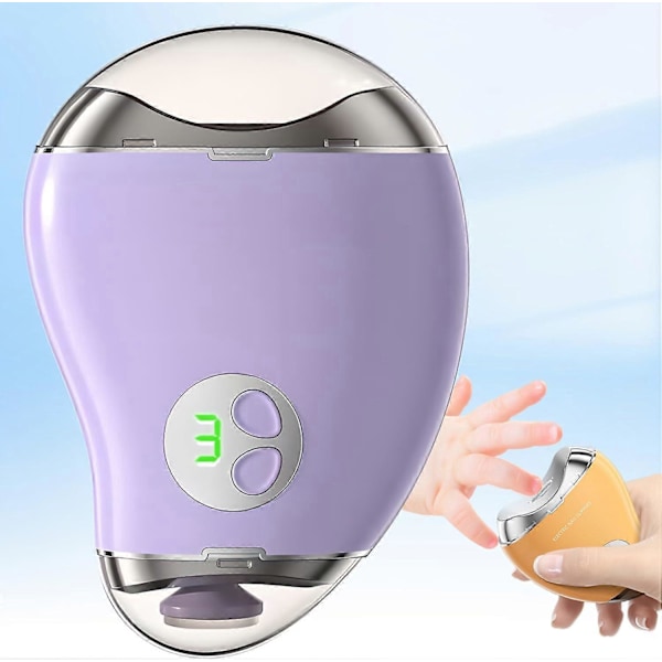 2 i 1 Elektrisk Polerande Automatisk Nagelklippare, 2025 Uppgraderad Elektrisk Nagelklippare för Bebisar och Vuxna, Nagelklippare Nagelfil Purple