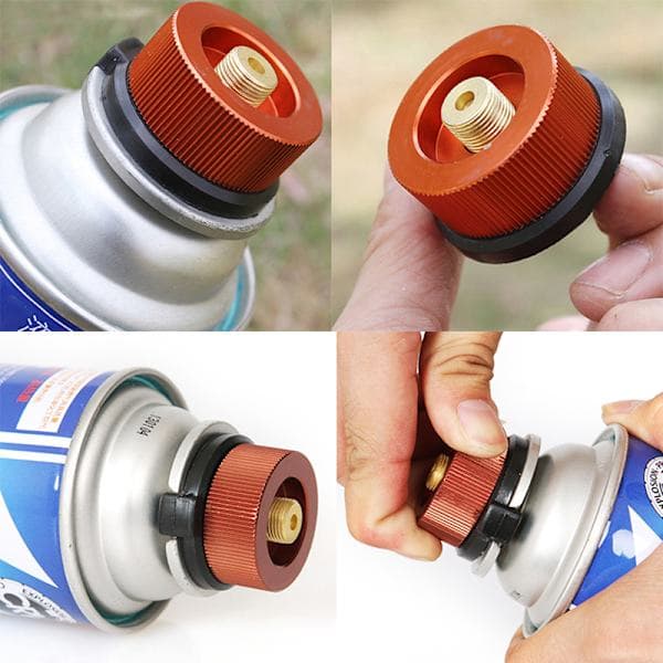 Utomhus Camping Vandring Spis Adapter Konvertering Delad Typ Gas Orange En Storlek