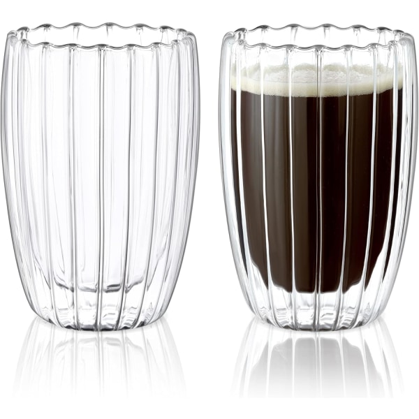 Dobbeltvæggede glaskopper kaffekopper, 450 ml espressokopper cappuccino latte glas tekopper varmebestandige glaskopper til kaffe