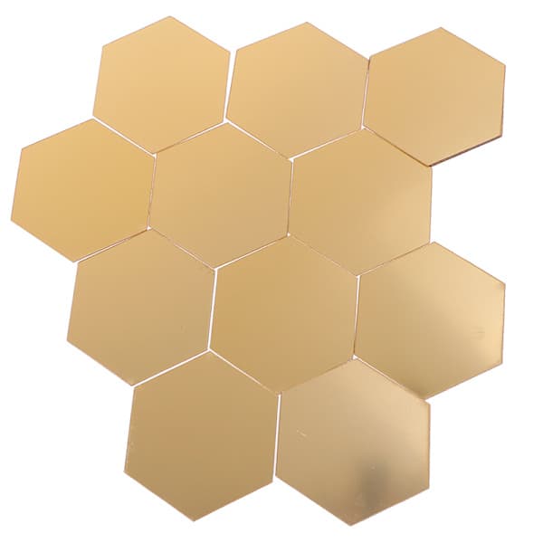 12 st Hexagonala Ram Stereoskopisk Spegel Väggdekor Silver 100*85*50mm Silver 100*85*50mm