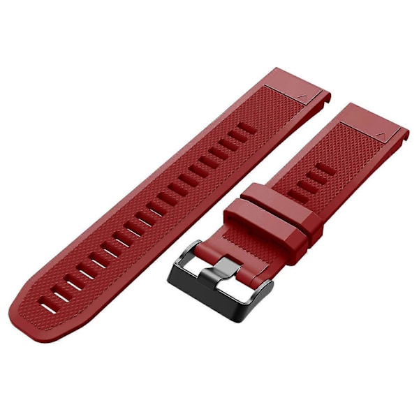 För Garmin Fenix 5 Silikon Sport Klockarmband Justerbart Armband med Svart Spänne Red Garmin Fenix 5