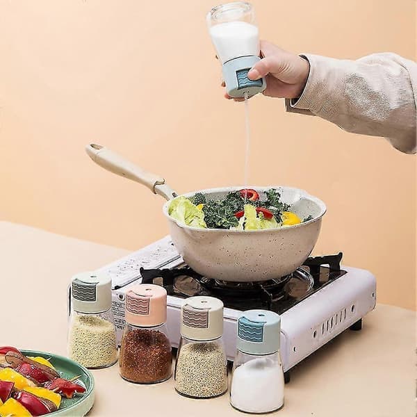 Konisk kryddflaska för kök, kryddflaska med tryckdosering, salt- och pepparströare exakt kvantitativ, kryddispenser 4 st 4Pcs