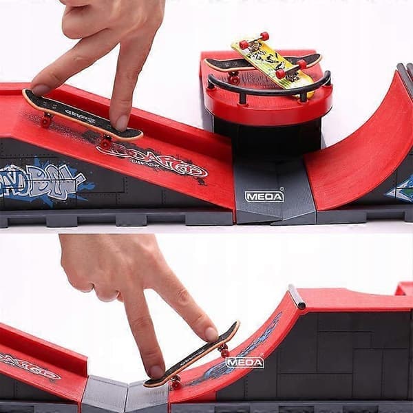 6-i-1 Fingerboard Rampe Sæt Skatepark 6 Skateboard