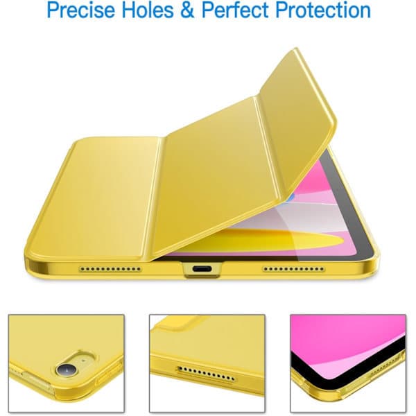 Fodral till iPad (A16) 11:e/10:e generationen (2025/2022), Slim Stand Hard Back Case Auto Wake/Sleep-funktion Gul Gul