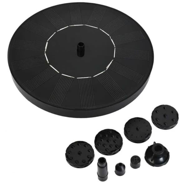 Stor Solcellsdriven Fontän med Batteri och Belysning 16cm_qq