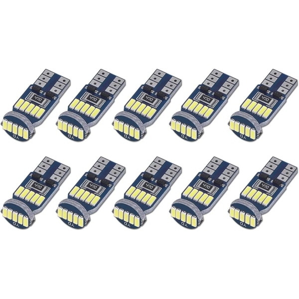 10 kpl T10 W5W Canbus -virhe LED -polttimot 15 kpl valkoinen 6000K
