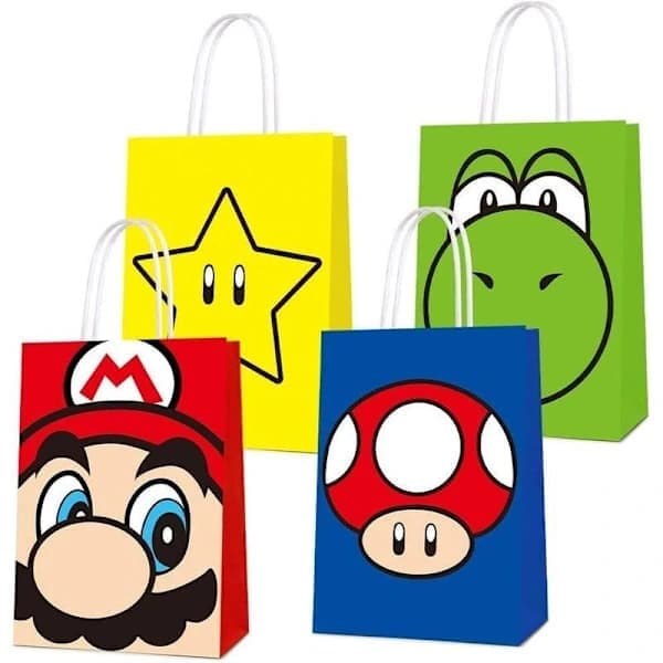 12 stk. Super Mario papirsposer til slik/godter