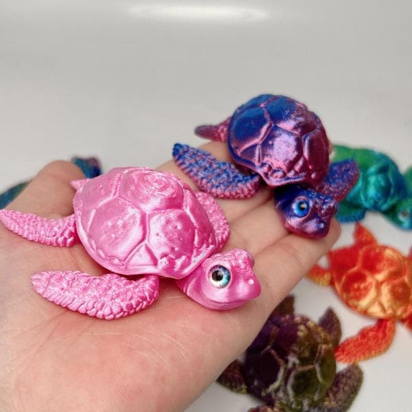 3D-printede Skildpaddefigurer Bevægelige s Kreativ Samling Skrivebord E E