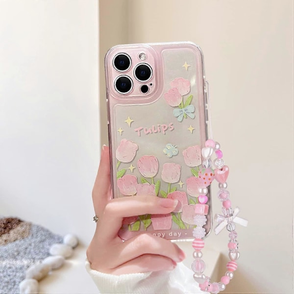 Kompatibel med iPhone 7 Deksel, iPhone 8 Deksel, iPhone SE 2020/SE 2022 Deksel Blomst og Tulipan Design Søt Sløyfe Jordbær Perlekjede Slank Myk TPU Telefon color A iPhone 13 Pro Max-6.7 inch