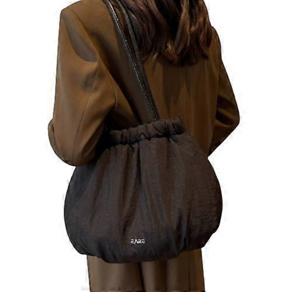 Stor Tote Taske til Kvinder Retro Skuldertaske Casual Shoppingtaske black 30*39.5cm