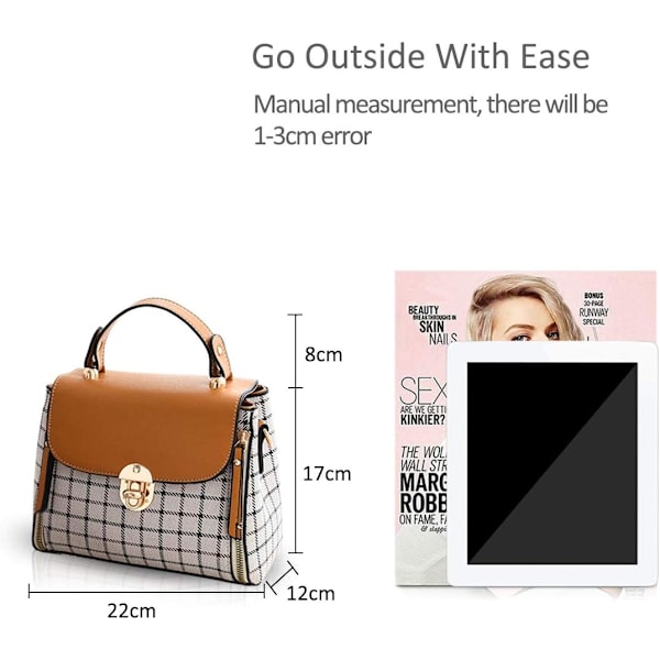 Kvinnor Handväskor Söta Crossbody Väska för Flickor Galler Axelväskor PU Läder Messenger Väska Top-Handle Väska med Flik Brun