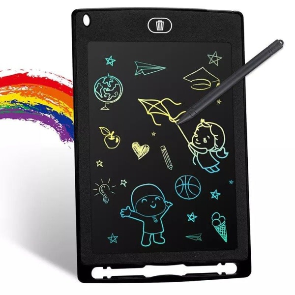 Digital tegneblok til børn Tablet og pen Multicolor LCD 8,5" sort