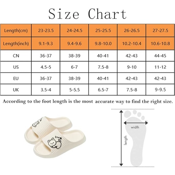 Kvinnor Män，Halkskydd Dusch Badrum Tofflor，Mjuka Flip Flops med Tofflor För Inomhus Hem Trädgård，Söta Katt Tryckta Flickor Sliders 5-5.5