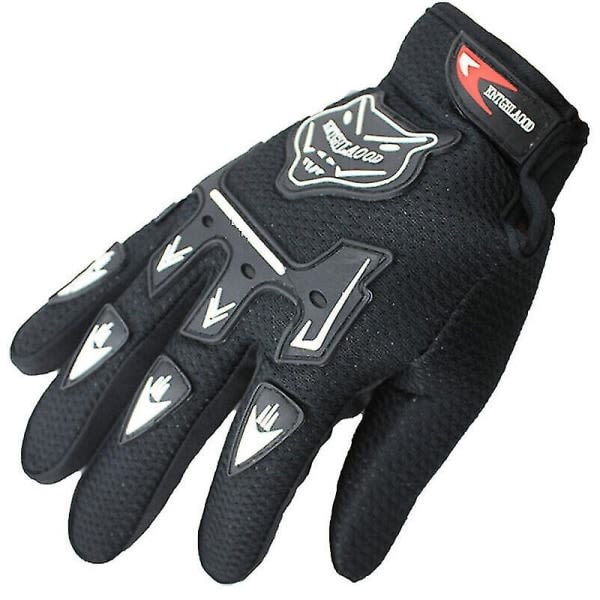 Bmx Mtb Sykkelhansker for Barn - Full Finger Hansker for Gutter og Jenter (FMY) Svart Black