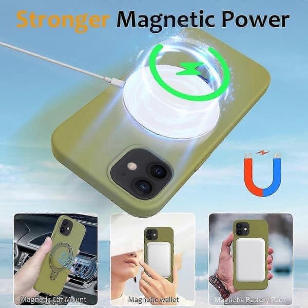 Magnetisk deksel til iPhone 11 med ringstativ PC+silikon, fallsikkert telefondeksel stil K Style K
