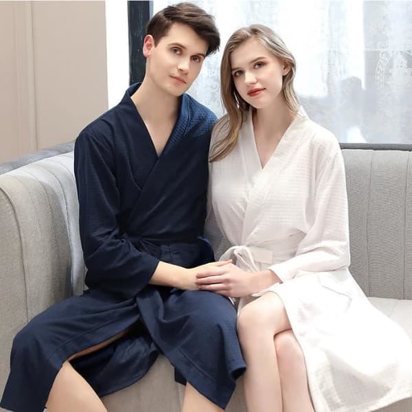 Unisex badrock - Taihome - Lättvikt - Hög vattenabsorbering - Marinblå