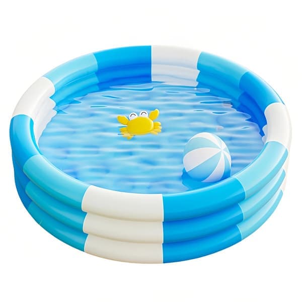 Oppustelig børnepool, oppustelig børnepool, småbørnspool til sommer vandfest have blå blue