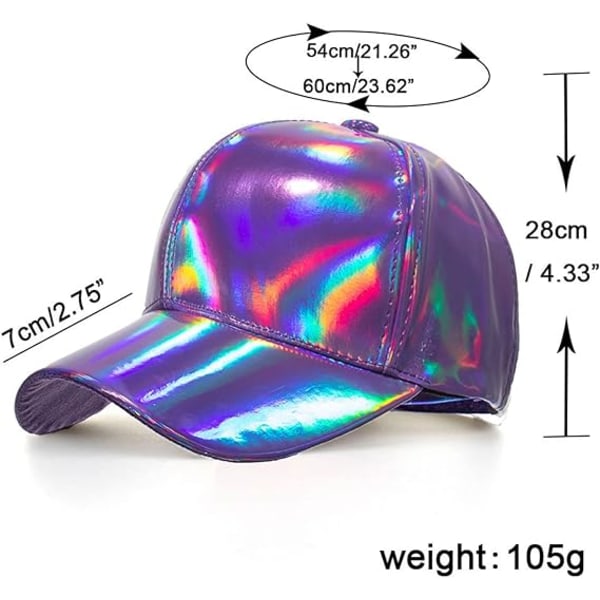 Dam Sommar Casual Multicolor Baseball Cap PU Läderhatt Visors Caps(Guld)