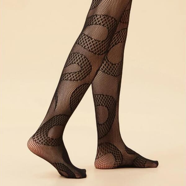 Sexy Fishnet Strømper til Kvinder med Ond Slange Jacquard Mønster Anime Strømper